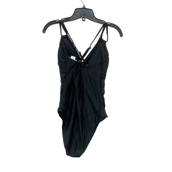 Cupshe Women's Black Cutout Mesh Tummy Control One Piece Swimsuit Medium - Picture 4 of 7